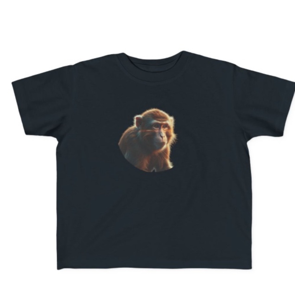 Kids Black Monkey Graphic T-Shirt